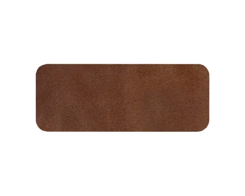 Шеврон Rectangle Smooth Leather размер 75*29 мм, коричневый, со скругленными углами