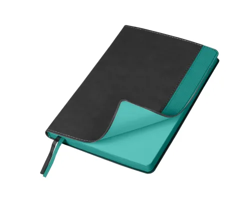 Ежедневник Flexy Viva Latte Daphne Color A5, серый/бирюзовый, недатированный, в гибкой обложке