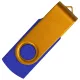 Флеш накопитель USB 2.0 Twister Сolor Mix 16GB, пластик Софт Тач/металл, синий/золотистый