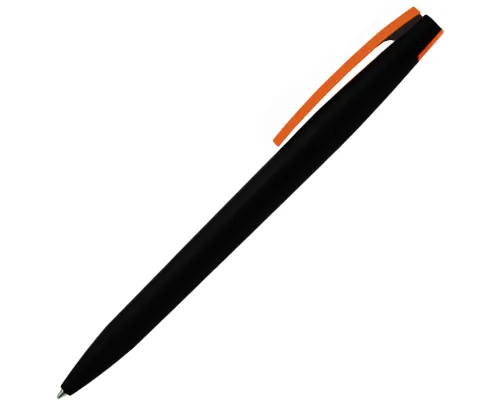 Ручка шариковая, пластиковая софт-тач, Zorro Color Mix, черная/оранжевая