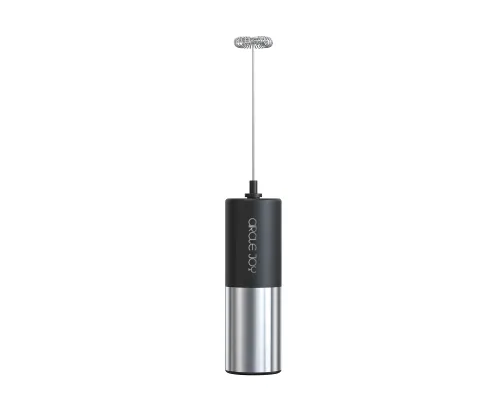 Вспениватель молока электрический с металлической подставкой, Circle Joy Silver Knight Series Electric Milk Frother, серебристый/черный Вспениватель молока электрический с металлической подставкой, Circle Joy Silver Knight Series Electric Milk Frother, серебристый/черный