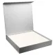 Подарочная коробка, размер 29,7*28,0*4,5 см,  Solution Prestige Magnum Linen  с магнитным клапаном под индивидуальную вырубку, серебристая, с черным ложементом