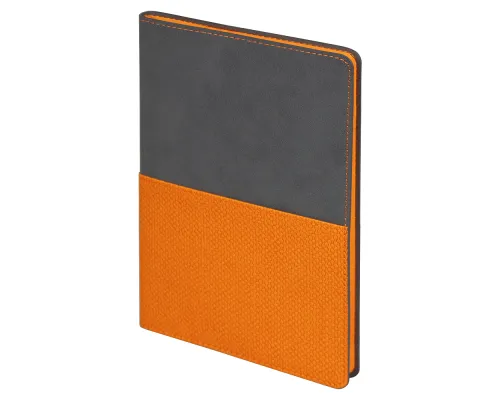 Ежедневник Flexy Smart Harbor Nuba Gemini А5, серый/оранжевый, недатированный, в гибкой обложке