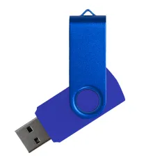 Флеш накопитель USB 2.0 Twister Assembly 16GB, пластик Софт Тач/металл, синий/синий