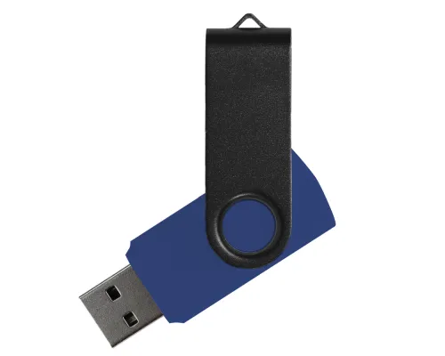 Флеш накопитель USB 2.0 Twister Сolor Mix 16GB, пластик Софт Тач/металл, темно-синий/черный