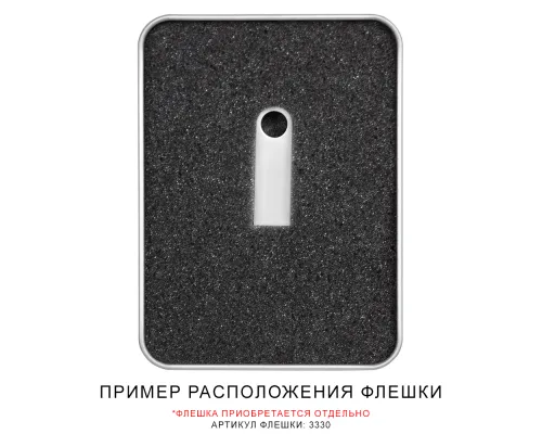 Футляр Ring для флеш накопителя металлический, размер 11,5*8,5 см, серебристый