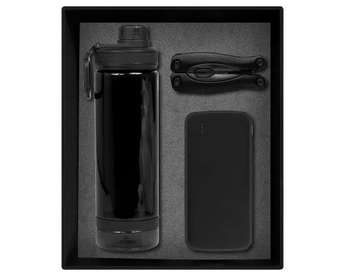 Набор подарочный Solution Prestige Trio (внешний аккумулятор, мультитул, бутылка для воды), черный
