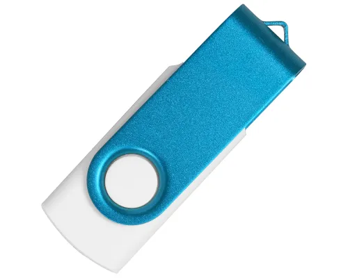 Флеш накопитель USB 2.0 Twister Сolor Mix 16GB, пластик Софт Тач/металл, белый/голубой