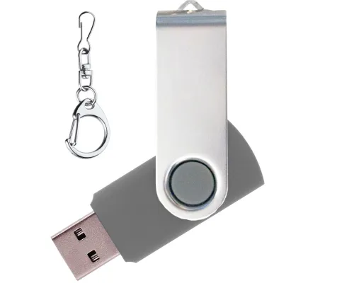 Флеш накопитель Twister 16GB, пластик Софт Тач/металл, серый/серебристый Флеш накопитель Twister 16GB, пластик Софт Тач/металл, серый/серебристый