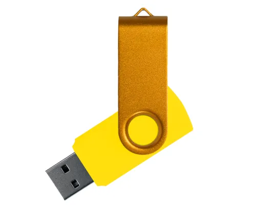 Флеш накопитель USB 2.0 Twister Сolor Mix 16GB, пластик Софт Тач/металл, желтый/золотистый