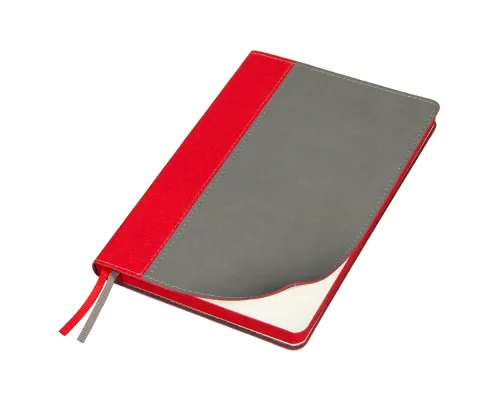 Ежедневник Flexy Viva Latte Sand Color A5, серый с красным, недатированный, в гибкой обложке