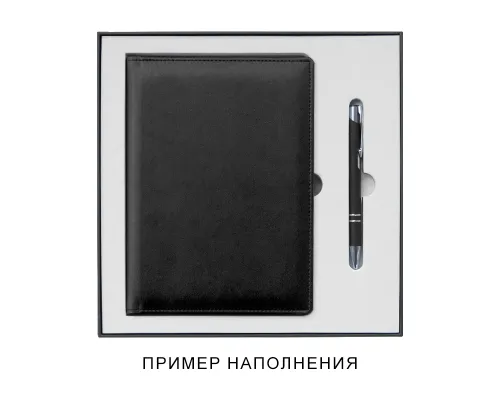 Коробка подарочная Solution Superior Alfa Fabrique, под ежедневник и ручку, черная, 25,7x25,7x2,8 см, бежевый ложемент Коробка подарочная Solution Superior Alfa Fabrique, под ежедневник и ручку, черная, 25,7x25,7x2,8 см, бежевый ложемент