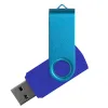 Флеш накопитель USB 2.0 Twister Сolor Mix 16GB, пластик Софт Тач/металл, синий/голубой