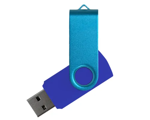 Флеш накопитель USB 2.0 Twister Сolor Mix 16GB, пластик Софт Тач/металл, синий/голубой