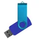 Флеш накопитель USB 2.0 Twister Сolor Mix 16GB, пластик Софт Тач/металл, синий/голубой