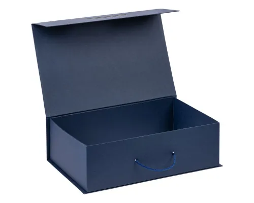 Подарочная коробка, размер 39*26,3*11 см, Solution Prestige Big Case Soft с магнитным клапаном и ручкой , темно-синяя