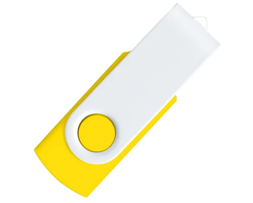 Флеш накопитель USB 2.0 Twister Сolor Mix 16GB, пластик Софт Тач/металл, желтый/белый