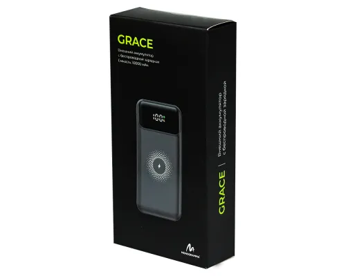 Внешний беспроводной аккумулятор с беспроводной быстрой зарядкой «Grace», 10 000 mAH