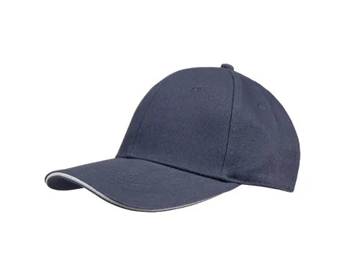 Кепка 6-панельная Oxford 300, c белым сендвичем, темно-синяя