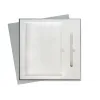 Коробка подарочная Solution Superior Alfa Linen под ежедневник и ручку, серебро, 25,7x25,7x2,8 см, бежевый ложемент