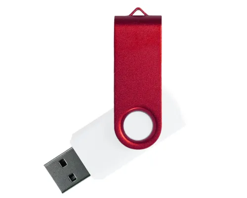 Флеш накопитель Twister Сolor Mix 64GB, пластик Софт Тач/металл, белый/красный
