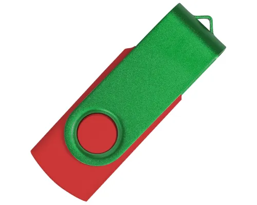 Флеш накопитель USB 2.0 Twister Сolor Mix 16GB, пластик Софт Тач/металл, красный/зеленый