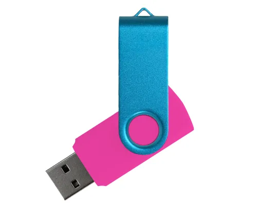 Флеш накопитель USB 2.0 Twister Сolor Mix 16GB, пластик Софт Тач/металл, розовый/голубой