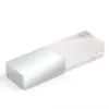 Флеш накопитель USB 2.0 Кристалл, металл/стекло, прозрачный/серебристый, подсветка белым, 32 GB
