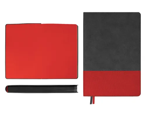 Ежедневник Flexy Treviso Nuba Sand Color А5, серый/красный, недатированный, в гибкой обложке Ежедневник Flexy Treviso Nuba Sand Color А5, серый/красный, недатированный, в гибкой обложке