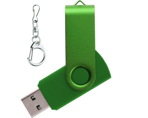 Флеш накопитель USB 2.0 Twister 32GB, пластик Софт Тач/металл, зеленый/зеленый Флеш накопитель USB 2.0 Twister 32GB, пластик Софт Тач/металл, зеленый/зеленый