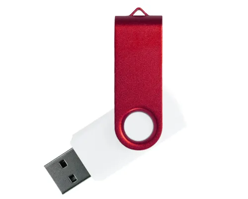 Флеш накопитель USB 2.0 Twister Сolor Mix 16GB, пластик Софт Тач/металл, белый/красный