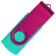 Флеш накопитель USB 2.0 Twister Сolor Mix 16GB, пластик Софт Тач/металл, бирюзовый/розовый