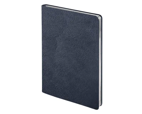Ежедневник Flexy Columbus А5, темно-синий с серебристым срезом, недатированный, в гибкой обложке
