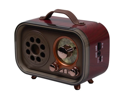 Ретро радио в стиле радиолы, диапазон частот  AM FM SW, USB, Bluetooth, Heritage Memories, со светодиодной подсветкой, цвет коричневый