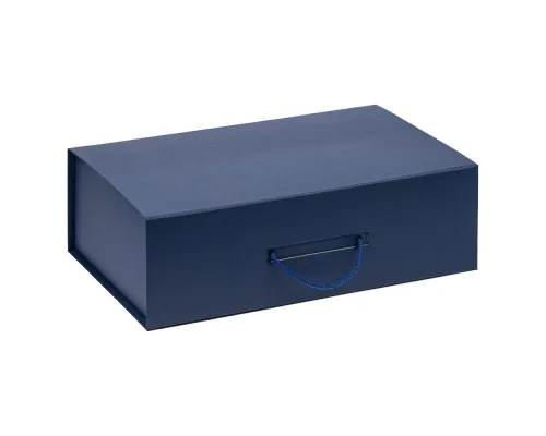 Подарочная коробка, размер 39*26,3*11 см, Solution Prestige Big Case Soft с магнитным клапаном и ручкой , темно-синяя