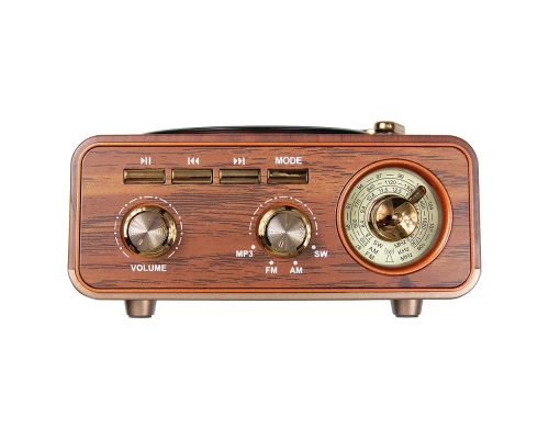 Ретро радио в стиле радиолы, Heritage Nostalgia, диапазон частот  AM FM SW, с USB порт,  Bluetooth, цвет коричневый