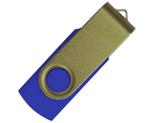 Флеш накопитель USB 2.0 Twister Сolor Mix 16GB, пластик Софт Тач/металл, синий/оливковый