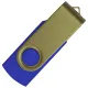 Флеш накопитель USB 2.0 Twister Сolor Mix 16GB, пластик Софт Тач/металл, синий/оливковый