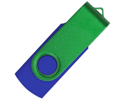 Флеш накопитель USB 2.0 Twister Сolor Mix 16GB, пластик Софт Тач/металл, синий/зеленый