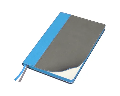 Ежедневник Flexy Viva Latte Sand Color A5, серый с голубым, недатированный, в гибкой обложке