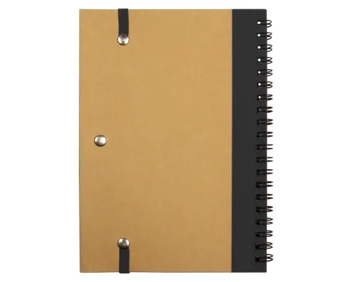 Блокнот B6 Easy Way, на пружине, в твердой обложке, c ручкой, черный