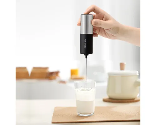 Вспениватель молока электрический с металлической подставкой, Circle Joy Silver Knight Series Electric Milk Frother, серебристый/черный Вспениватель молока электрический с металлической подставкой, Circle Joy Silver Knight Series Electric Milk Frother, серебристый/черный