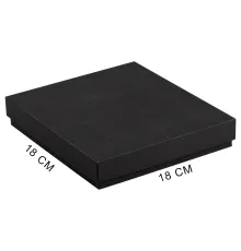 Коробка подарочная, размер 18*18*2 см, Solution Superior Linen, черная,  бежевый ложемент под ручку и прямоугольный предмет