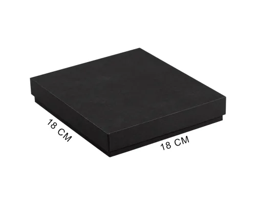 Коробка подарочная, размер 18*18*2 см, Solution Superior Linen, черная,  бежевый ложемент под ручку и прямоугольный предмет