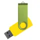 Флеш накопитель USB 2.0 Twister Сolor Mix 16GB, пластик Софт Тач/металл, желтый/светло-зеленый