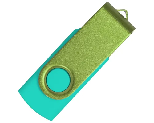 Флеш накопитель USB 2.0 Twister Сolor Mix 16GB, пластик Софт Тач/металл, бирюзовый/светло-зеленый