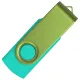 Флеш накопитель USB 2.0 Twister Сolor Mix 16GB, пластик Софт Тач/металл, бирюзовый/светло-зеленый