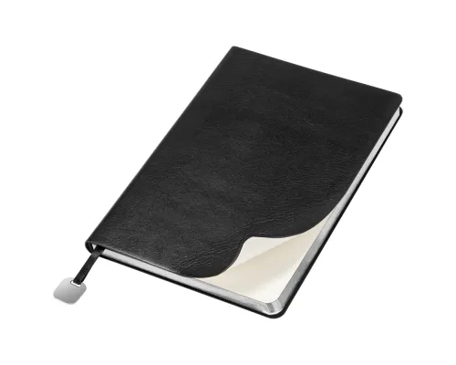 Ежедневник Flexy Buffalo А5, черный с серебристым срезом, недатированный, в гибкой обложке