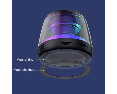 Колонка беспроводная MyTone Light  Magnet Sound, со светомузыкой, черная