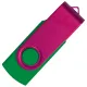 Флеш накопитель USB 2.0 Twister Сolor Mix 16GB, пластик Софт Тач/металл, зеленый/розовый